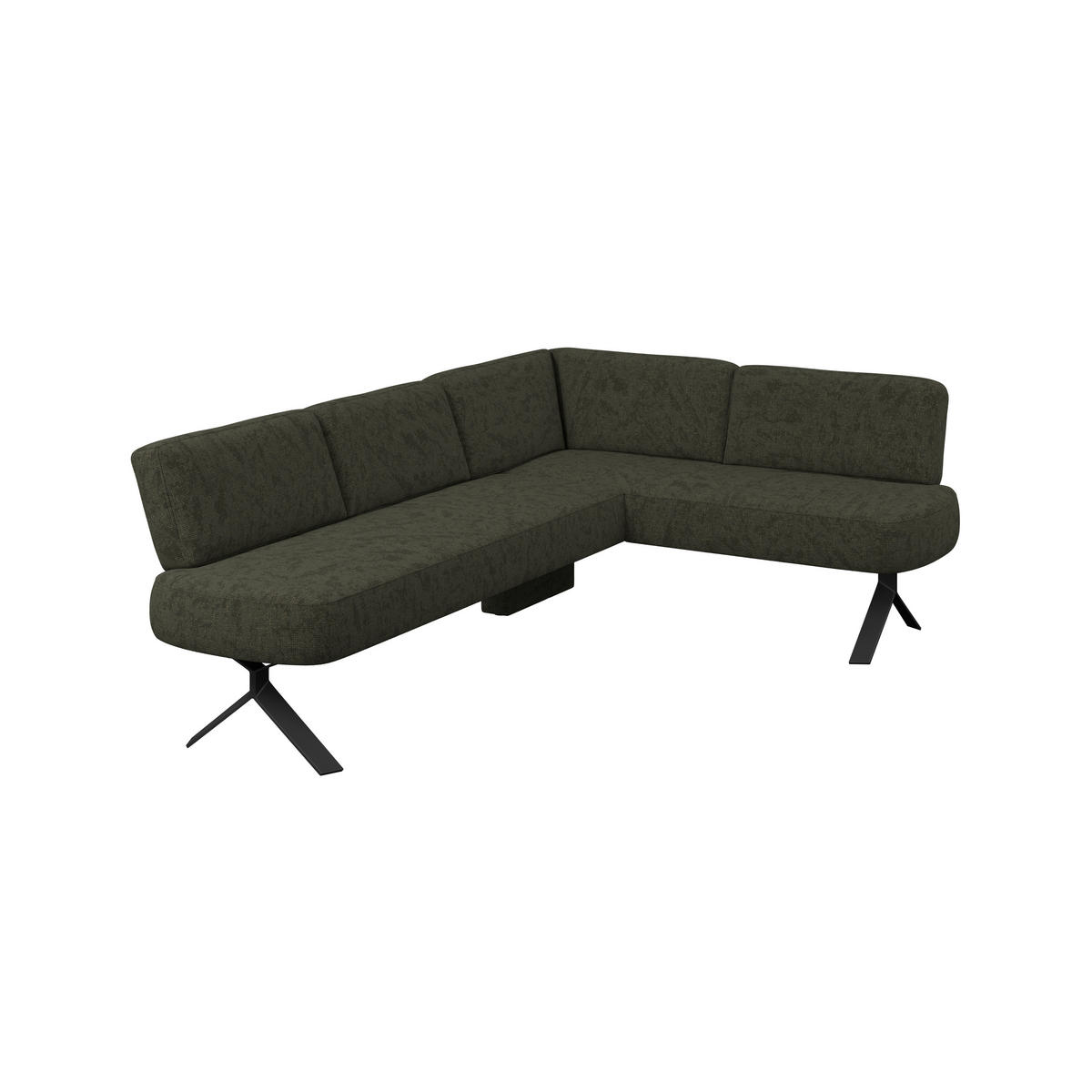 ECKBANK 248/176 cm Webstoff Grün   - Schwarz/Grün, MODERN, Textil/Metall (248/176cm) - Livetastic