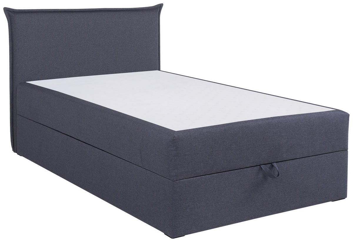 BOXBETT 120/200 cm,  in Grau, H3 = fest  - Schwarz/Grau, MODERN, Kunststoff/Textil (120/200cm) - MID.YOU