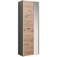 GARDEROBENSCHRANK  in 66/192/37 cm  - Eichefarben/Schwarz, Design, Holzwerkstoff/Kunststoff (66/192/37cm) - Hom`in