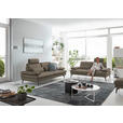 3-SITZER-SOFA in Leder Greige  - Greige/Schwarz, Design, Leder/Metall (222/86/104cm) - Dieter Knoll