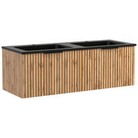 WASCHTISCHKOMBI 120 cm  - Eiche Wotan/Schwarz, MODERN, Holzwerkstoff/Stein (120cm) - Held