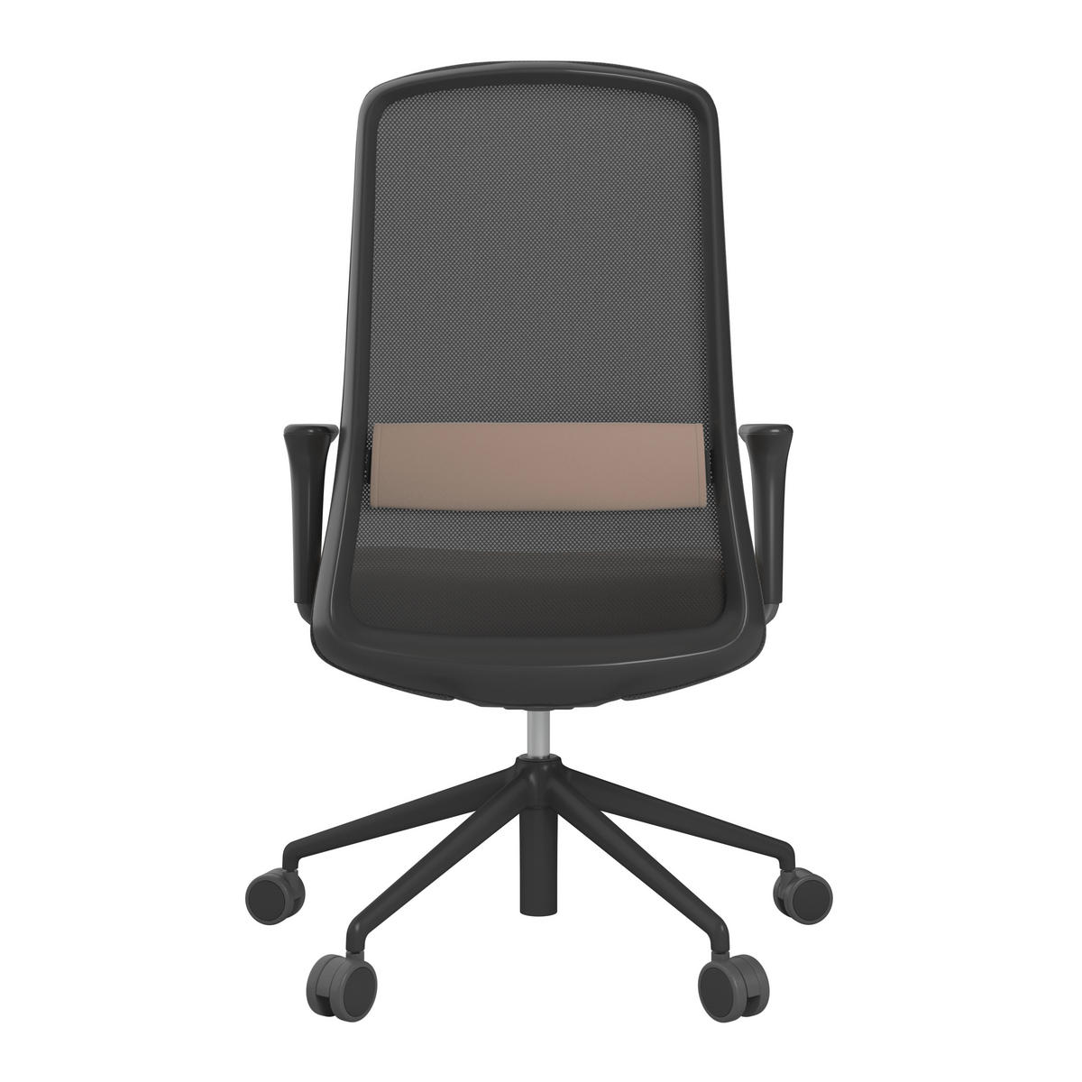 DREHSTUHL Lederlook Schwarz, Cappuccino  - Schwarz/Cappuccino, MODERN, Kunststoff/Textil (70/103-115/70cm)