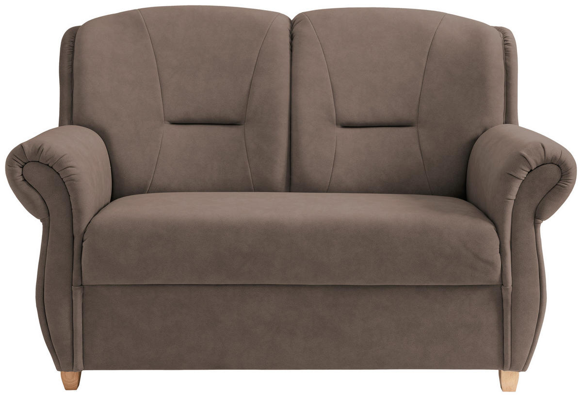 2-SITZER-SOFA Mikrofaser Braun  - Wildeiche/Braun, Konventionell, Holz/Textil (152/100/88cm) - Livetastic
