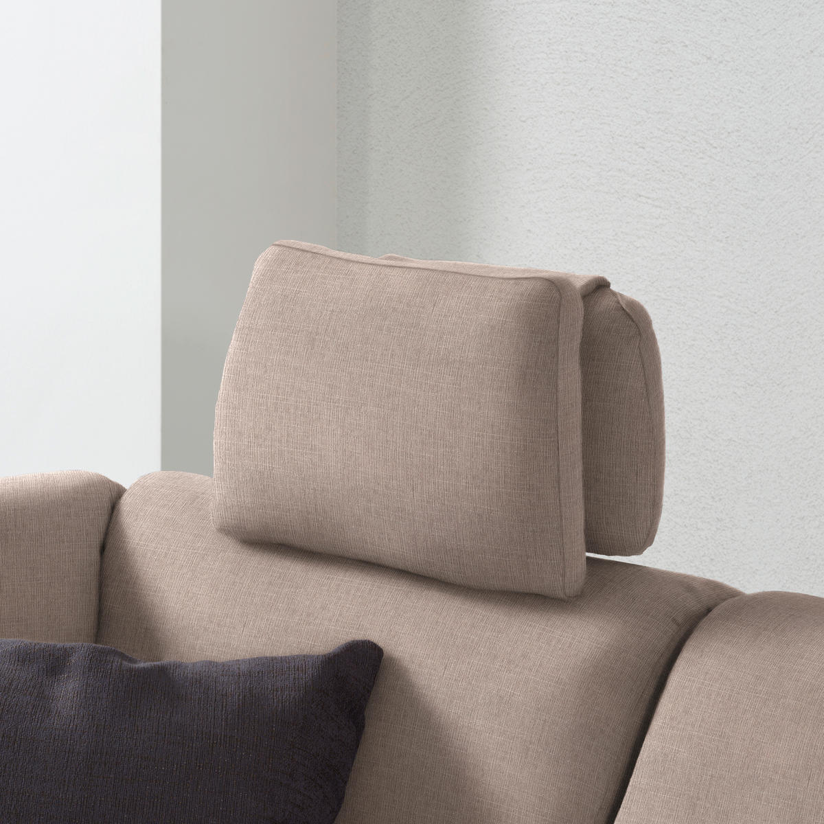 ECKSOFA in Chenille Schlammfarben  208/226 cm  - Schlammfarben/Schwarz, KONVENTIONELL, Textil (208/226cm) - Sedda