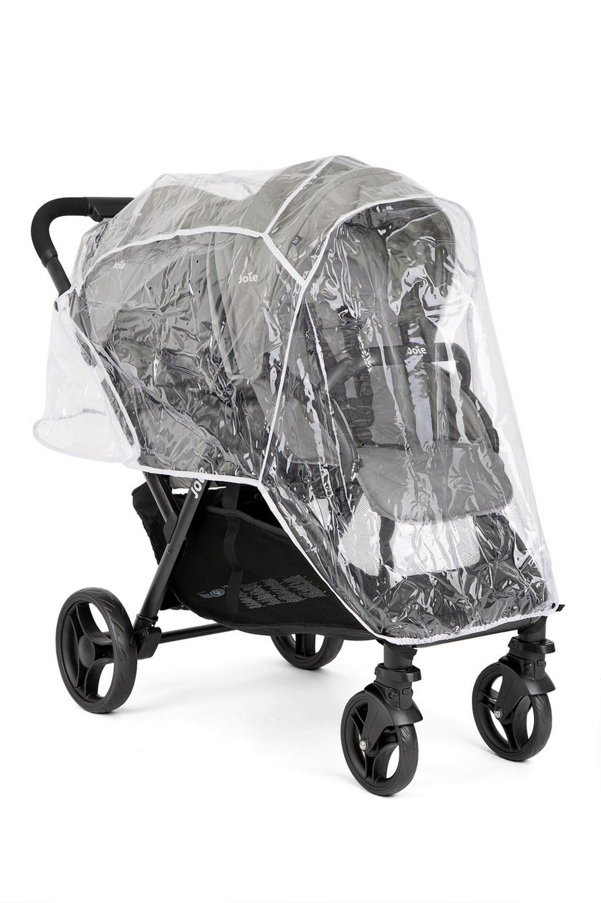 GESCHWISTERWAGEN Evalite Duo  - Hellgrau/Schwarz, Basics, Textil/Metall (56/101,5/104cm) - Joie