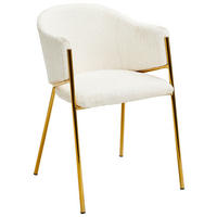 ARMLEHNSTUHL  in Eisen Bouclé  - Goldfarben/Weiß, Design, Textil/Metall (53/78/61cm) - Ambia Home