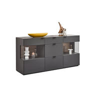 SIDEBOARD  in 181,9/87,9/45,2 cm  - Eichefarben/Graphitfarben, Design, Glas/Holzwerkstoff (181,9/87,9/45,2cm) - Dieter Knoll