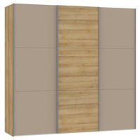 SCHWEBETÜRENSCHRANK Eichefarben, Hellbraun  - Hellbraun/Eichefarben, Design, Glas/Holzwerkstoff (278/220/65cm) - Jutzler