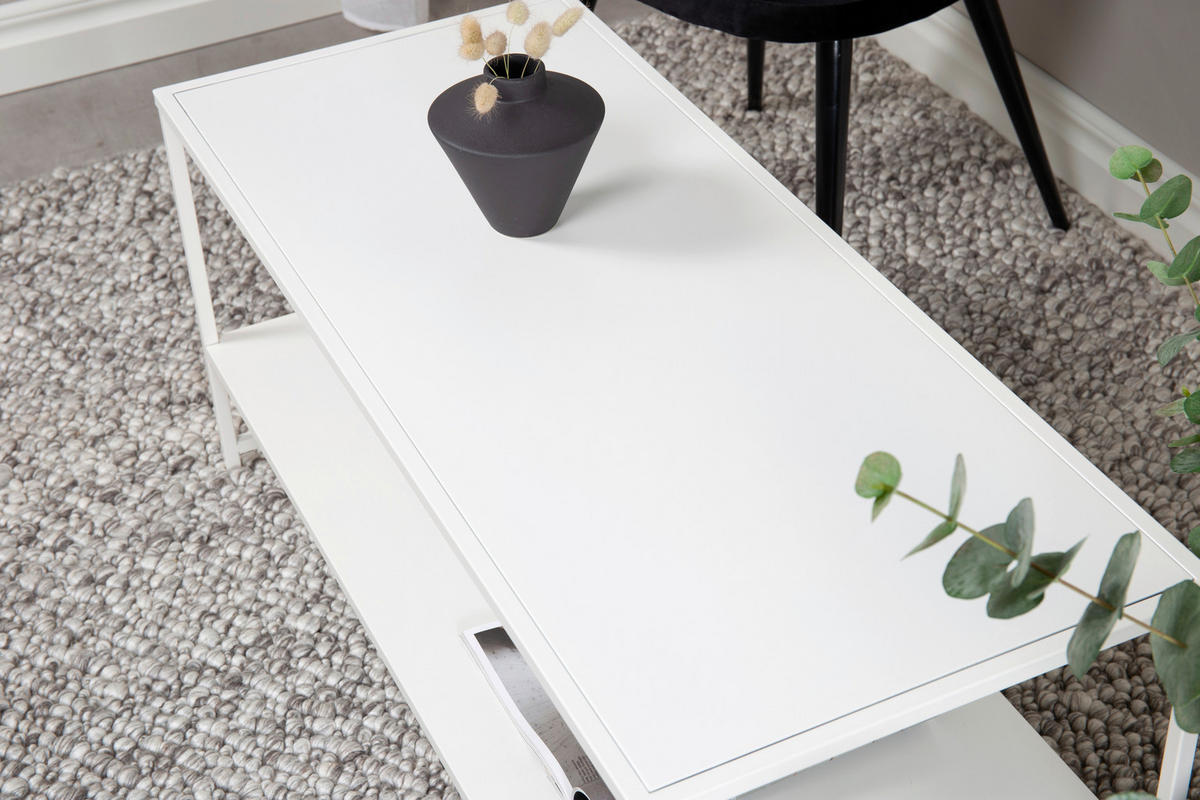 COUCHTISCH 102/43/45 cm rechteckig Weiß  - Weiß, Design, Metall (102/43/45cm) - Livetastic