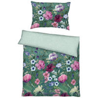 BETTWÄSCHE Wildblumen Makosatin 140/200 cm  - Smaragdgrün, Design, Textil (140/200cm) - Kaeppel
