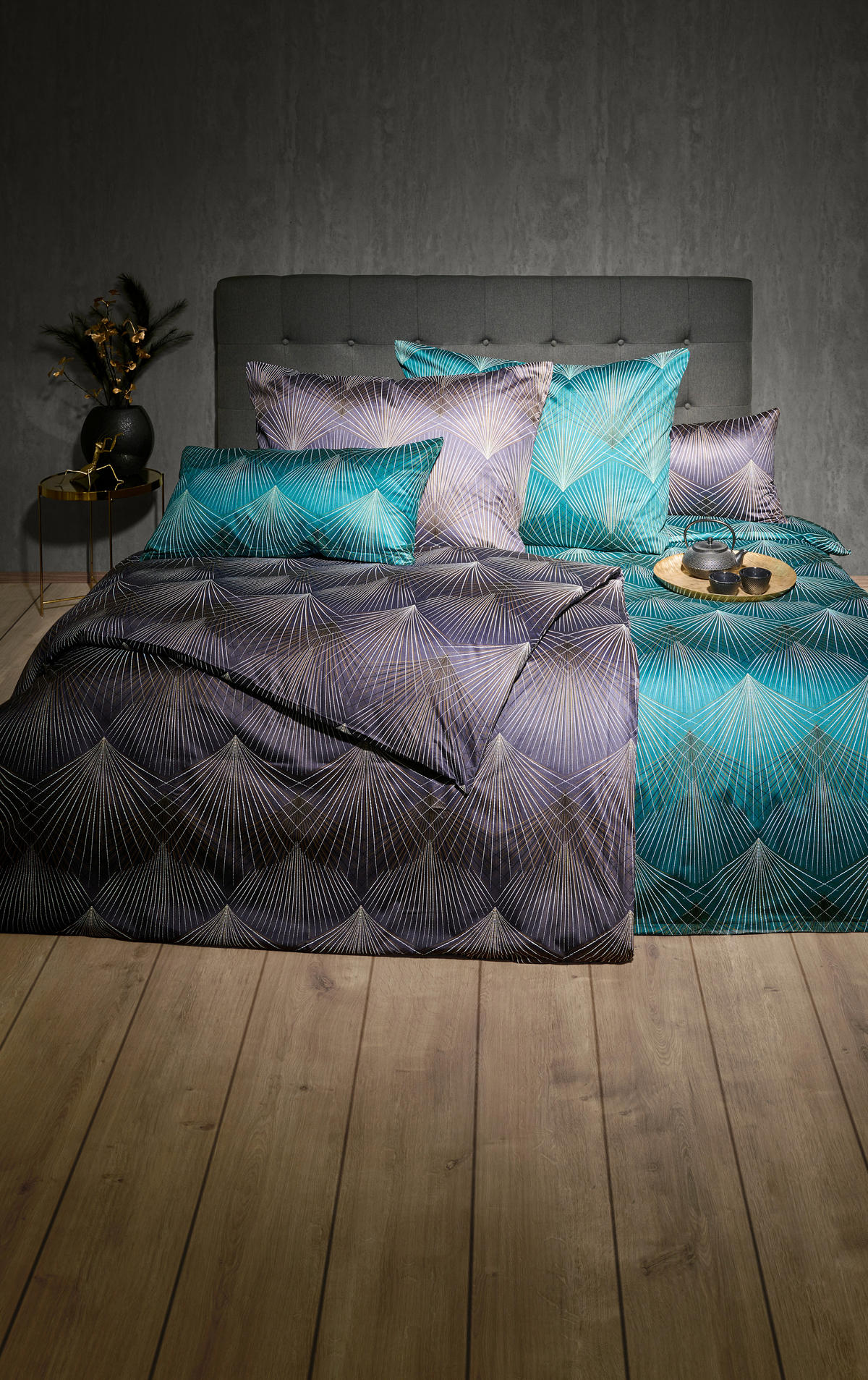 BETTWÄSCHE Satin 140/200 cm  - Aubergine, Design, Textil (140/200cm) - Estella