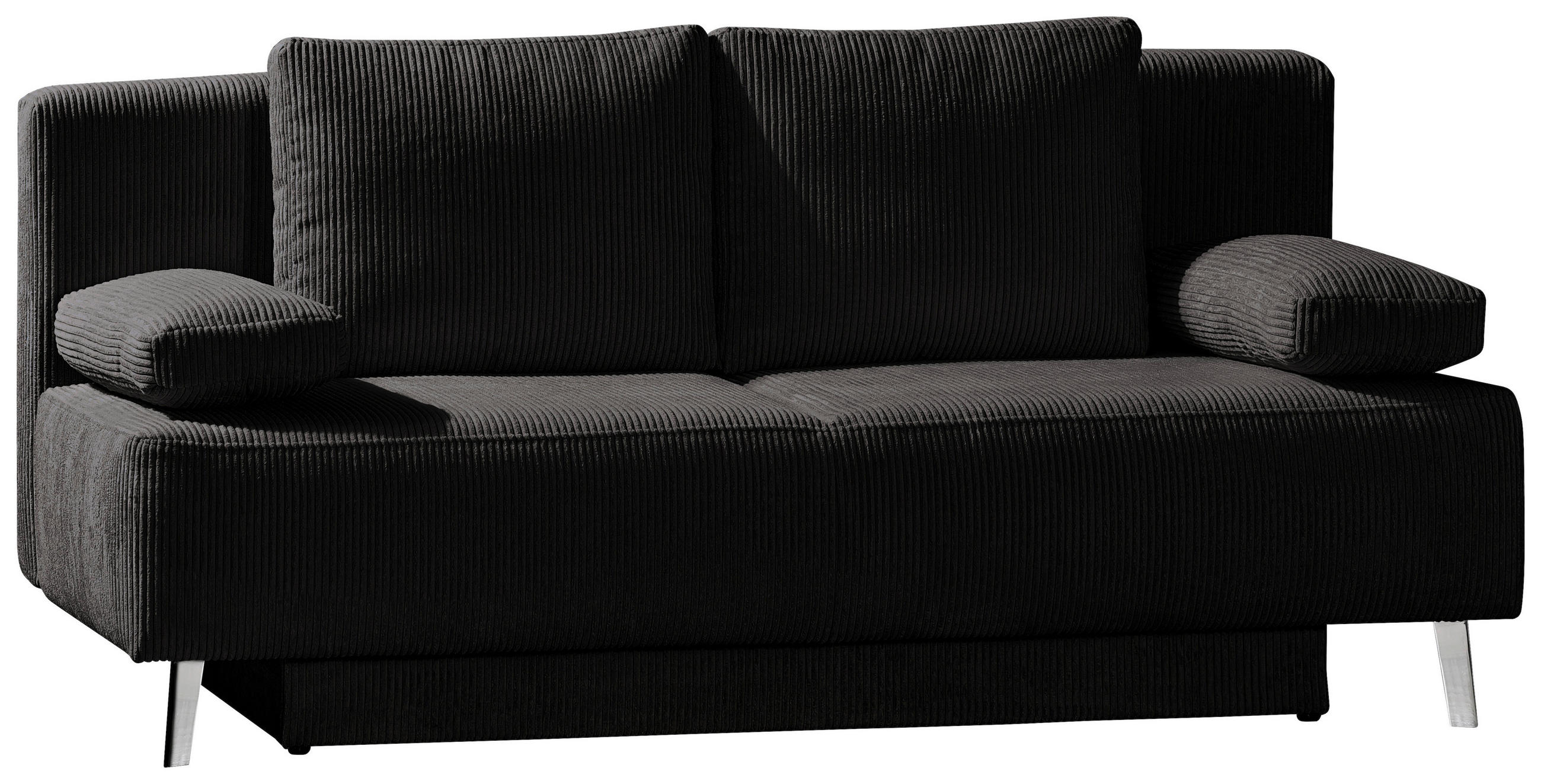 SCHLAFSOFA Spicy  mit Fußauswahl, Stoffauswahl, Rücken echt Cord Anthrazit, Grau  - Anthrazit/Grau, MODERN, Textil/Metall (193/85/88cm) - Novel