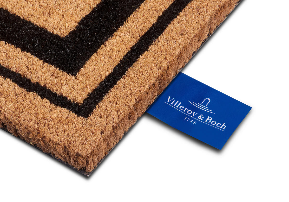 FUSSMATTE  50/80 cm  Schwarz, Hellbraun  geometrisch  - Hellbraun/Schwarz, Basics, Kunststoff/Textil (50/80cm) - Villeroy & Boch