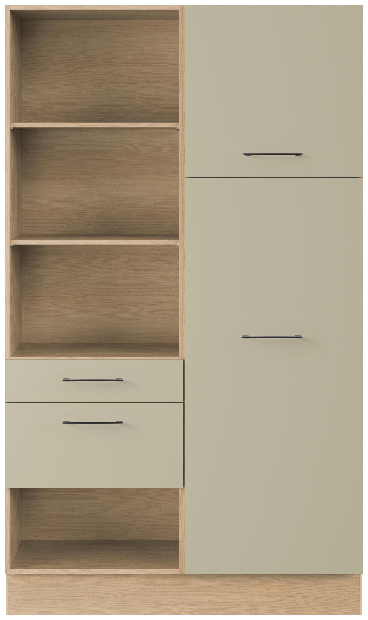 MEHRZWECKSCHRANK 120/206,2/58 cm  - Eichefarben/Salbeigrün, Basics, Holzwerkstoff/Metall (120/206,2/58cm) - Impuls