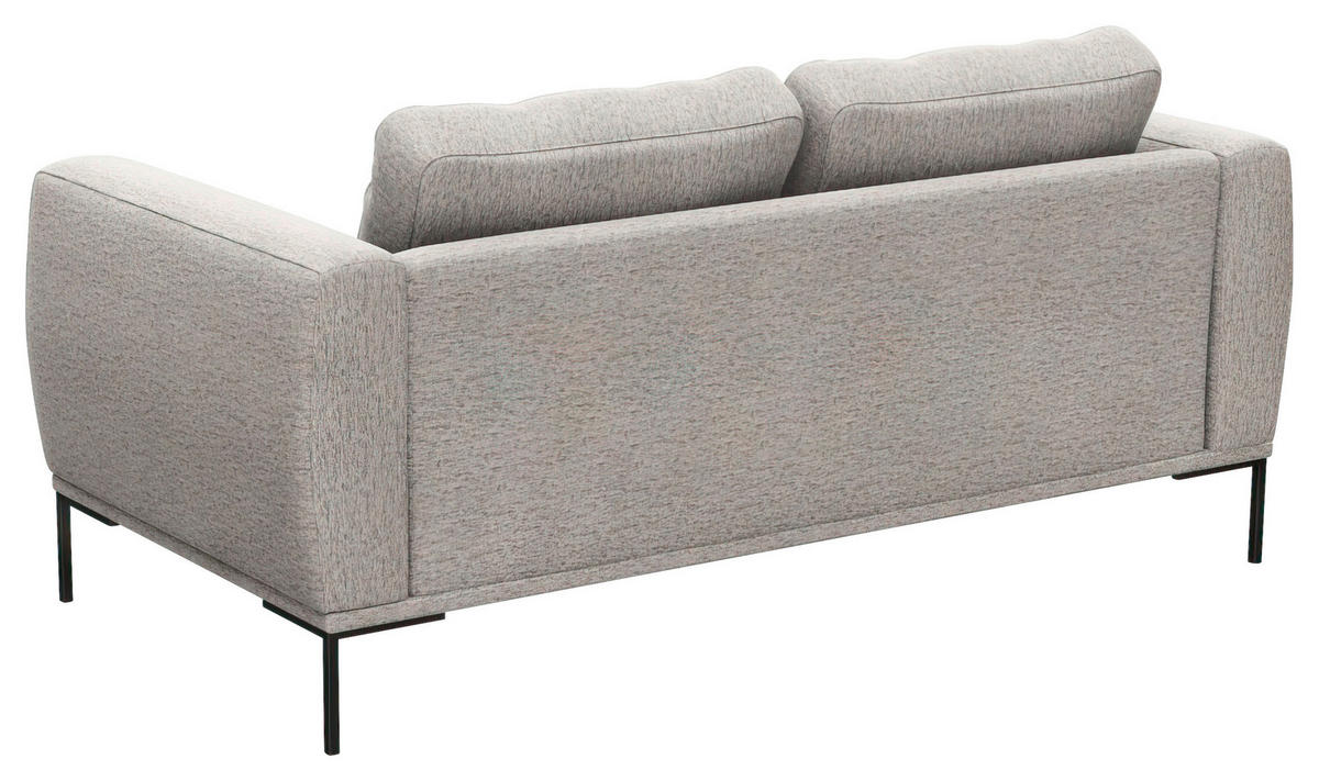 2,5-SITZER Flachgewebe, Webstoff Hellgrau  - Hellgrau/Schwarz, Design, Textil/Metall (180/80,5/87cm) - Livetastic