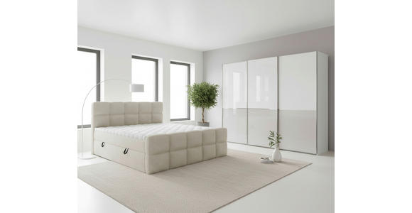 BOXBETT 140/200 cm  in Beige  - Beige/Schwarz, Design, Holzwerkstoff/Kunststoff (140/200cm) - Xora