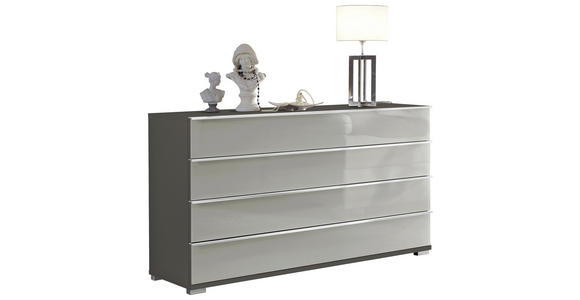 SIDEBOARD Hellgrau, Dunkelgrau  - Chromfarben/Dunkelgrau, Basics, Glas/Holzwerkstoff (149/82/42cm) - Venda