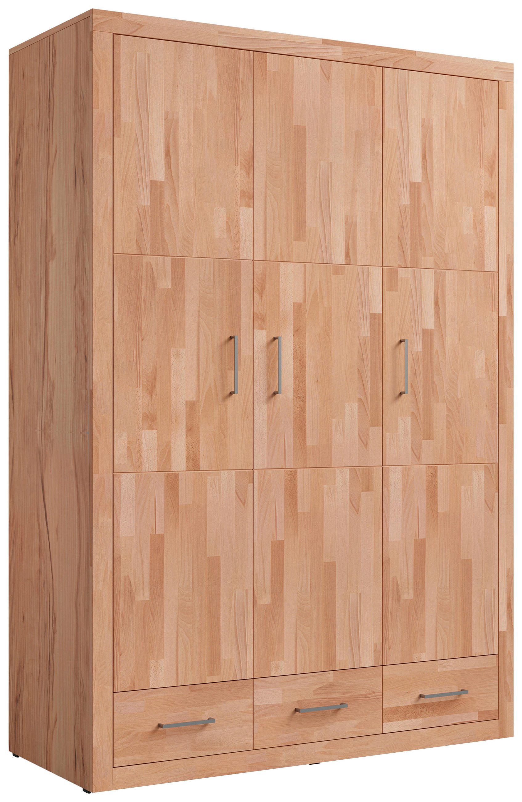 DREHTÜRENSCHRANK  in Kernbuche  - Silberfarben/Kernbuche, Natur, Holz/Holzwerkstoff (145/212/60cm) - Linea Natura