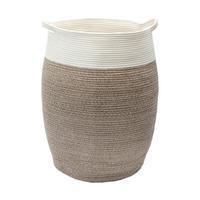 WÄSCHEKORB - Hellbraun/Weiß, Basics, Textil (49/65cm) - Aquanova
