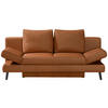 SCHLAFSOFA in Echtleder Braun  - Schwarz/Braun, Design, Leder/Metall (200/85/90cm) - Novel
