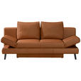 SCHLAFSOFA  in Echtleder Braun  - Schwarz/Braun, Design, Leder/Metall (200/85/90cm) - Novel