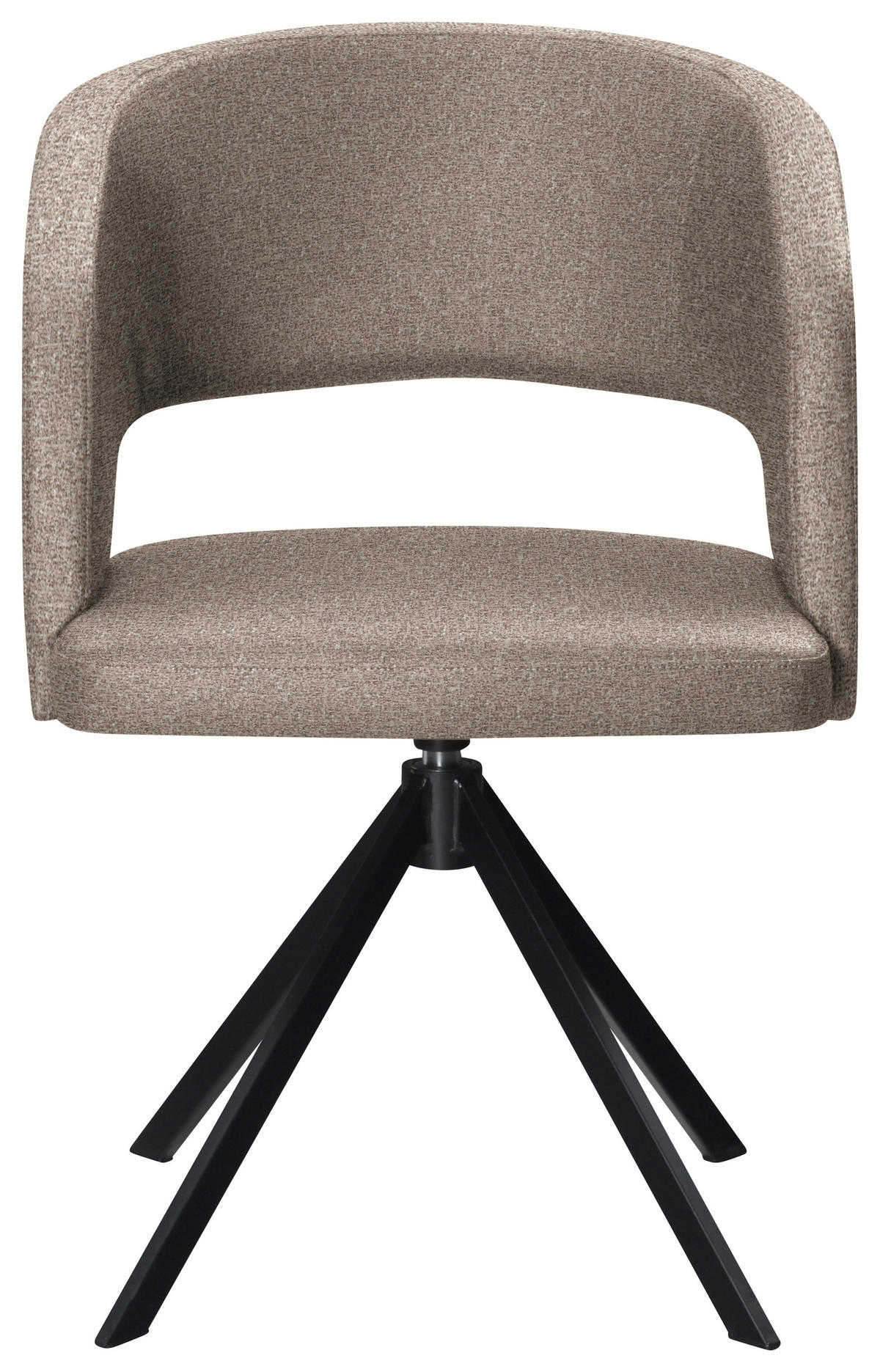 ARMLEHNSTUHL  in Stahl Samt  - Hellbraun/Schwarz, Konventionell, Textil/Metall (56/84/59cm) - Moderano