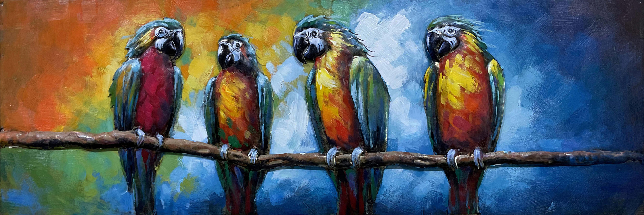 METALLBILD Tiere 90/30 cm  - Multicolor, LIFESTYLE, Metall (90/30cm) - Monee