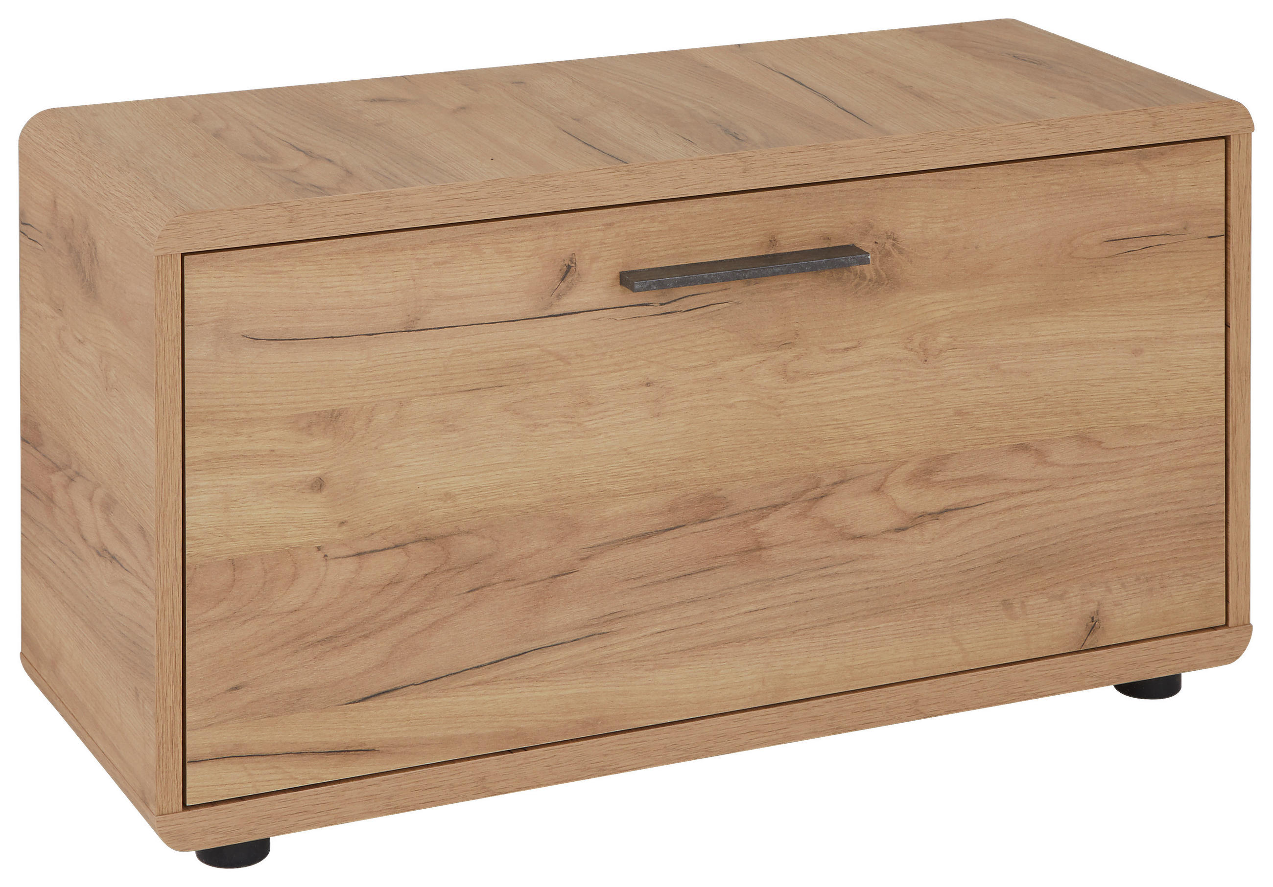 GARDEROBNA KLOP barve hrasta - črna/barve hrasta, Konvencionalno, umetna masa/leseni material (84/46/32cm) - Carryhome