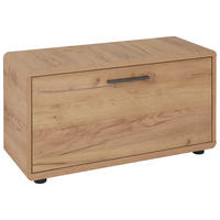 GARDEROBNA KLOP barve hrasta - črna/barve hrasta, Konvencionalno, umetna masa/leseni material (84/46/32cm) - Carryhome