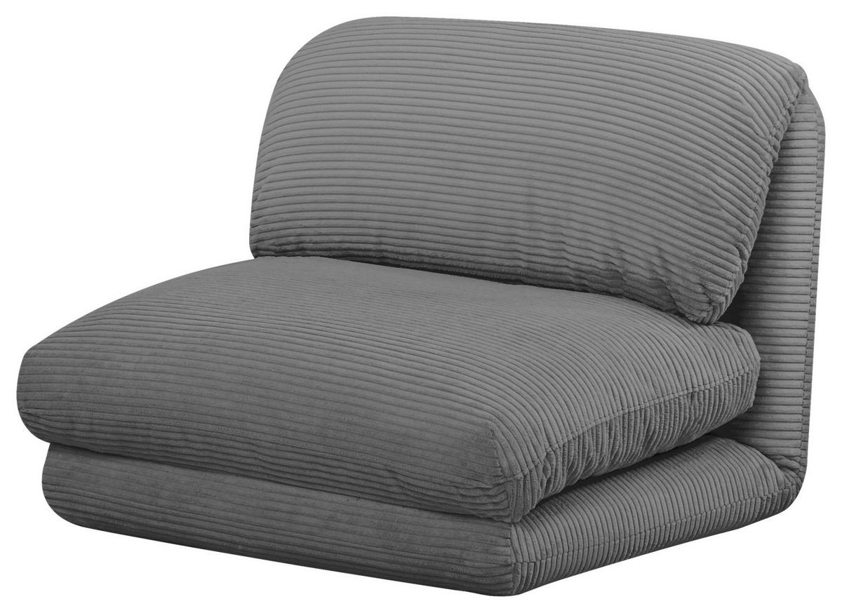 SCHLAFSESSEL  in Cord Dunkelgrau  - Dunkelgrau, Design, Textil/Metall (82/58/78cm) - Livetastic