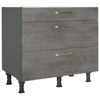 SCHUBKASTENUNTERSCHRANK 90/87/56 cm  in Schieferfarben  - Schieferfarben/Edelstahlfarben, MODERN, Holzwerkstoff/Metall (90/87/56cm) - Nobilia