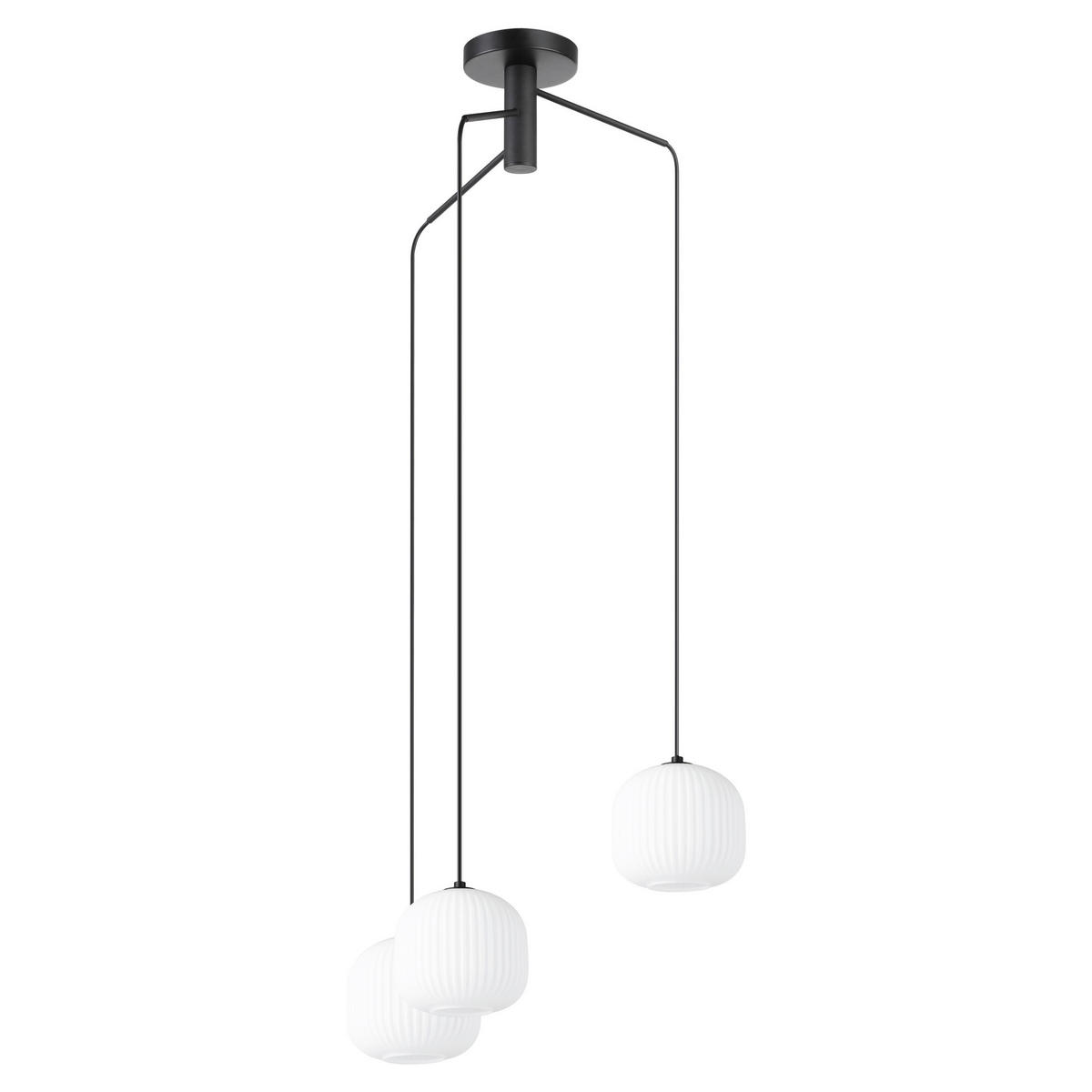 ZÁVĚSNÉ SVÍTIDLO, 62/110 cm  - bílá/černá, Design, kov/sklo (62/110cm) - Eglo