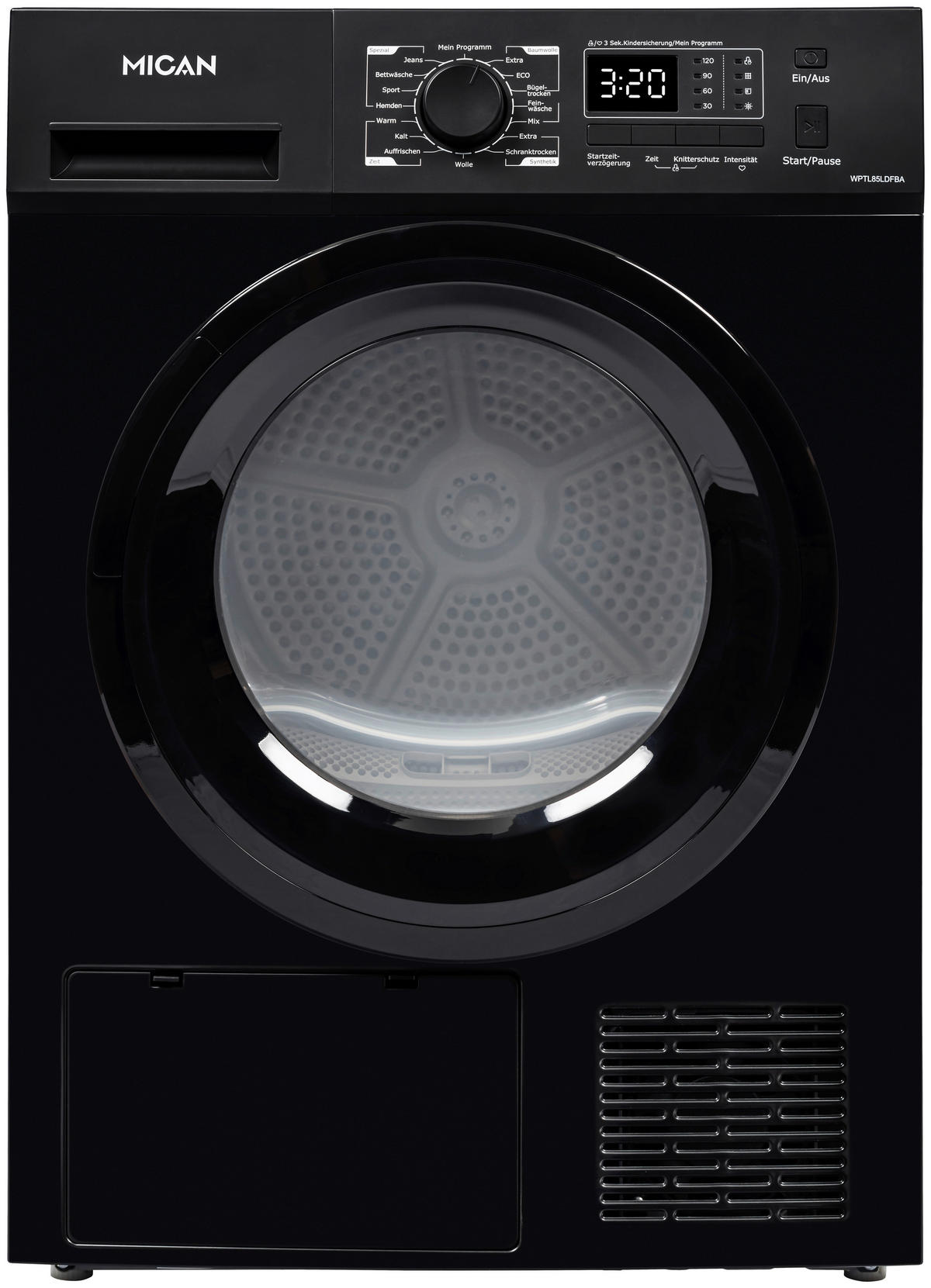 WÄRMEPUMPENTROCKNER WPTL85LDFBA  - Schwarz, Basics, Kunststoff/Metall (60/84,5/59,5cm) - Mican