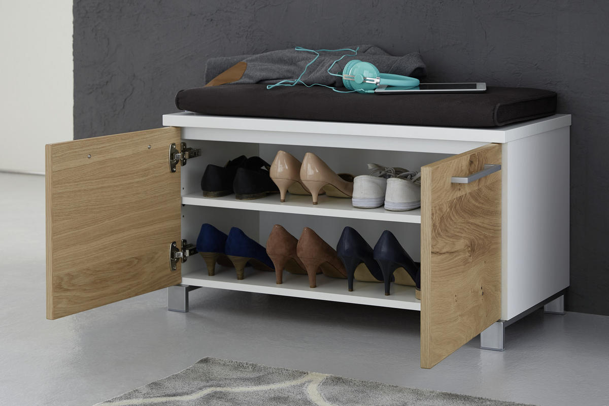 GARDEROBE 5-teilig  in 185/193/40 cm  - Weiss/Eichefarben, Design, Holz/Holzwerkstoff (185/193/40cm) - Dieter Knoll