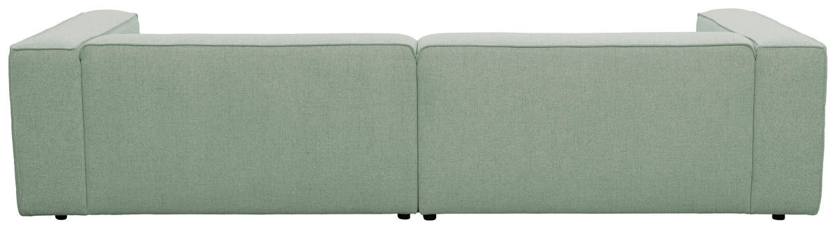 ECKSOFA Mintgrün Chenille Rücken echt  - Schwarz/Mintgrün, MODERN, Kunststoff/Textil (185/296cm) - Hom`in