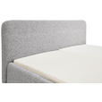 POLSTERBETT gepolstertes Kopfteil, Lattenrost, Bettkasten Hellgrau 120/200 cm  - Birkefarben/Buchefarben, Design, Holz/Textil (120/200cm) - Xora