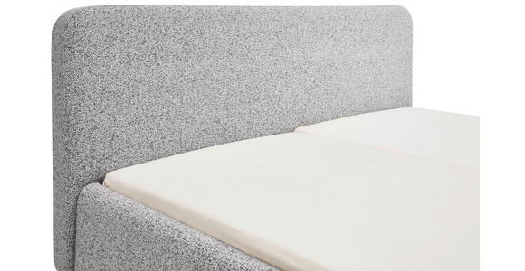 POLSTERBETT gepolstertes Kopfteil, Lattenrost, Bettkasten Hellgrau 120/200 cm  - Birkefarben/Buchefarben, Design, Holz/Textil (120/200cm) - Xora