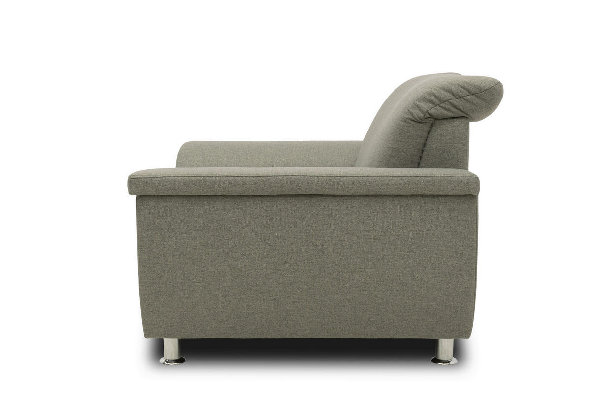 SESSEL Webstoff Graubraun    - Chromfarben/Graubraun, KONVENTIONELL, Textil/Metall (120/81/105cm) - MID.YOU