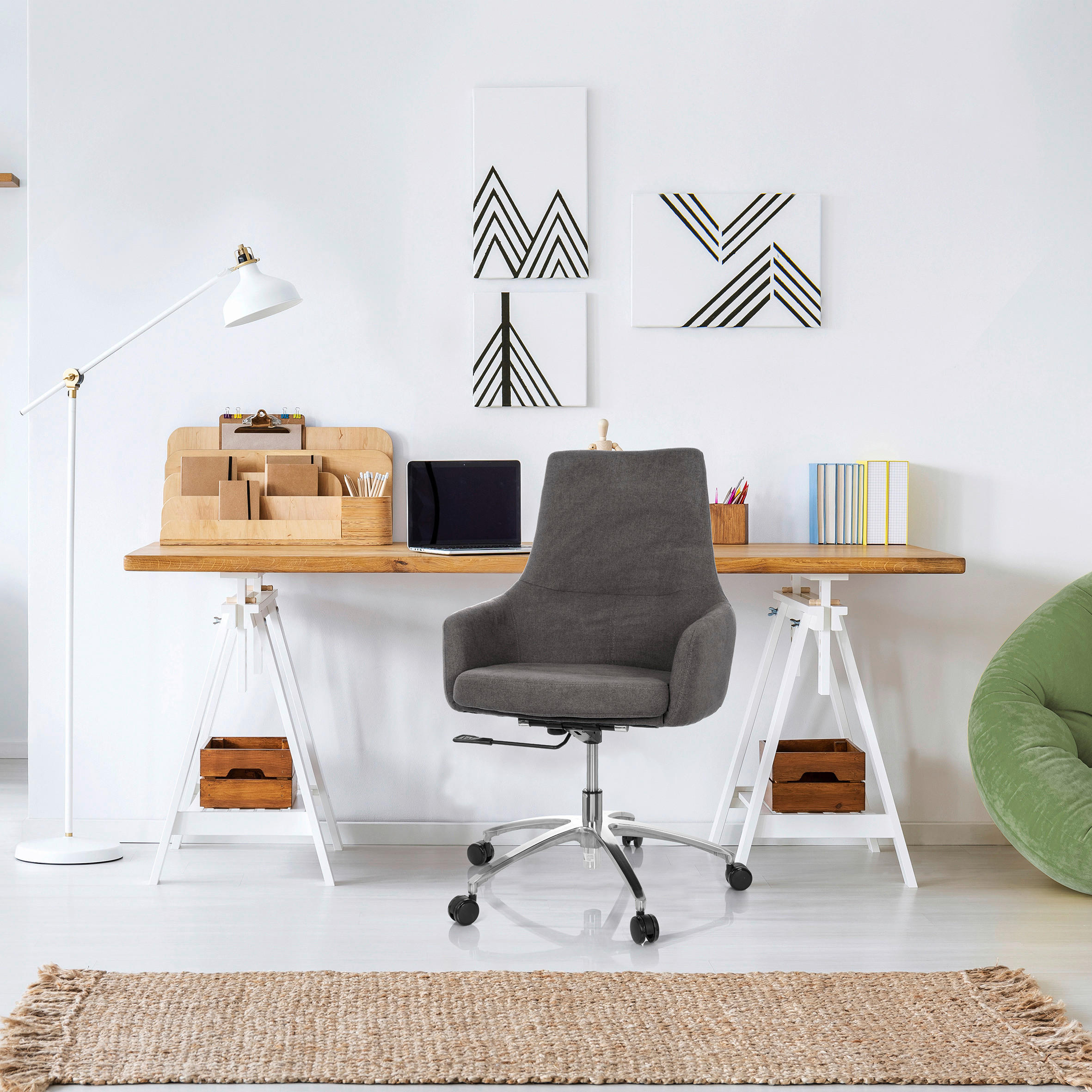 SNURRSTOL i flatväv mörkgrå - mörkgrå/silver, Basics, metall/textil (65/97/60cm) - MID.YOU