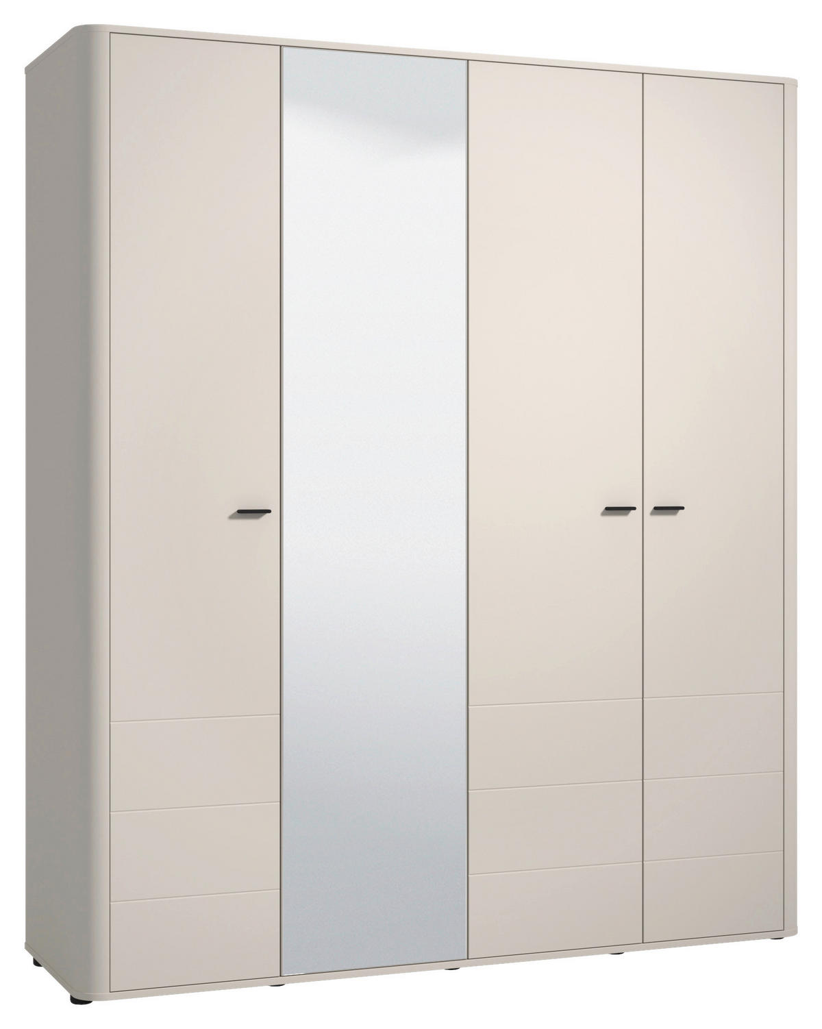 DREHTÜRENSCHRANK  in Kaschmir  - Kaschmir/Schwarz, Basics, Holzwerkstoff/Kunststoff (179,5/210,5/56,5cm) - MID.YOU