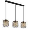 HÄNGELEUCHTE 84/18/150 cm    - Goldfarben/Schwarz, Basics, Kunststoff/Metall (84/18/150cm) - Globo