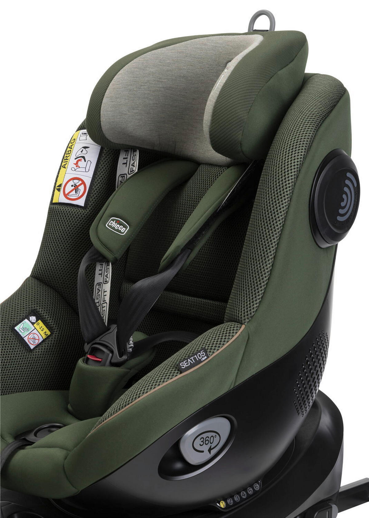 KINDERAUTOSITZ 105 I-Size  - Hellgrau/Grün, Basics, Textil (47/114/60cm) - Chicco