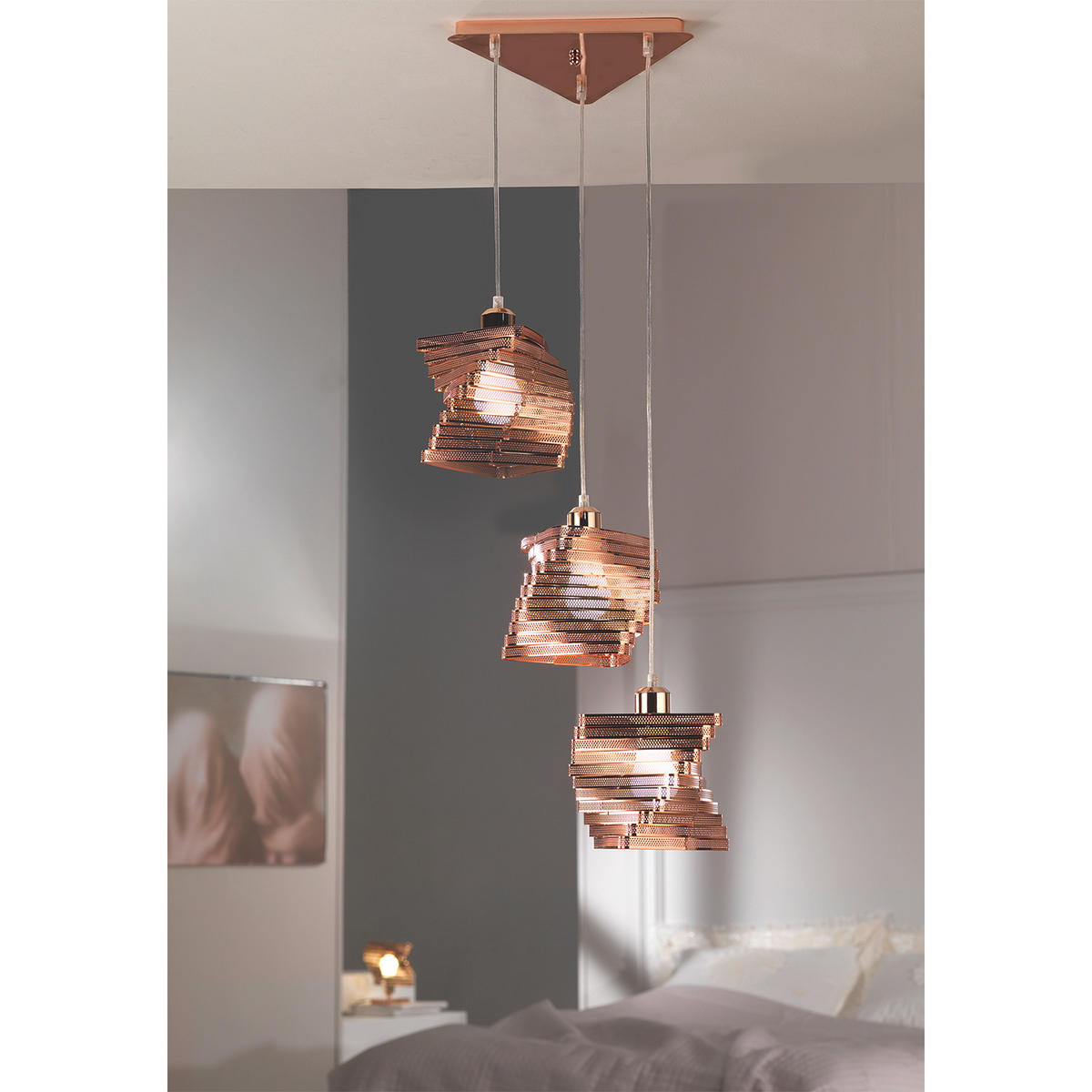 HÄNGELEUCHTE 44/120 cm  - Kupferfarben, Design, Metall (44/120cm)