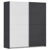 SCHWEBETÜRENSCHRANK in Weiss, Graphitfarben  - Weiss/Alufarben, Modern, Holzwerkstoff/Metall (181/197/61cm) - Rauch Möbel