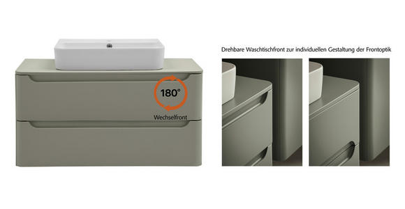 WASCHTISCHKOMBI 101 cm  - Schilfgrün/Weiß, KONVENTIONELL, Keramik/Holzwerkstoff (101cm) - Xora