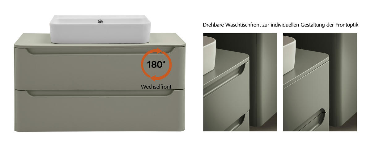 WASCHTISCHKOMBI 101 cm  - Schilfgrün/Weiß, KONVENTIONELL, Keramik/Holzwerkstoff (101cm) - Xora