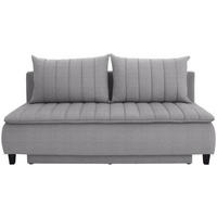 BOXSPRINGSOFA Webstoff Greige  - Greige/Schwarz, MODERN, Holz/Textil (208/102/96cm) - MID.YOU