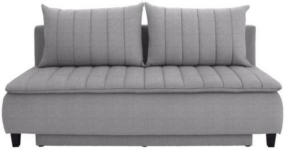 BOXSPRINGSOFA Webstoff Greige  - Greige/Schwarz, MODERN, Holz/Textil (208/102/96cm) - MID.YOU