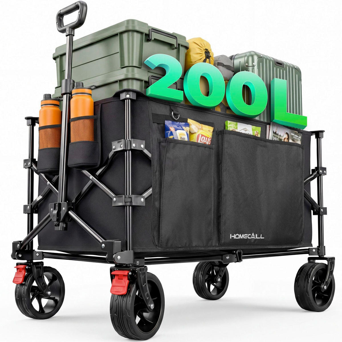 BOLLERWAGEN    - Schwarz, Basics, Textil/Metall (92/56/106/50cm) - Modante