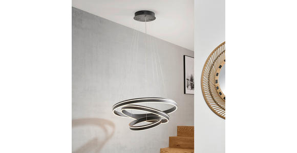 LED-HÄNGELEUCHTE 80/200 cm - Schwarz/Weiß, Design, Kunststoff (80/200cm) - Dieter Knoll